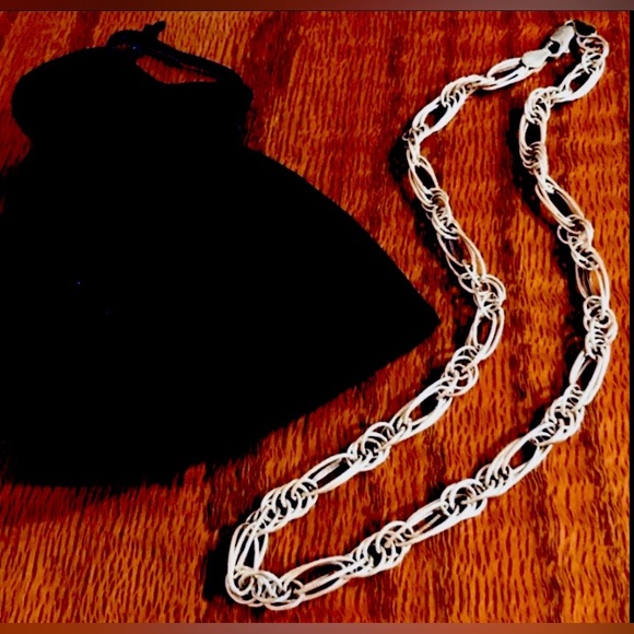 Ladies Chic 18” Genuine .925 Sterling Silver Triple Braided Necklace - Picture 1 of 5